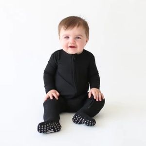 Posh Peanut Ribbed Zip Footie Pajamas